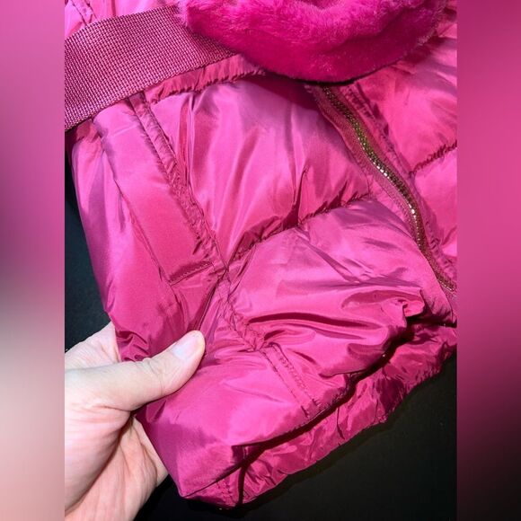 Juicy Couture Girls Faux Fur Lined Puffer Jacket W/ Matching Fur Purse sz 14 NWT - Picture 4 of 9